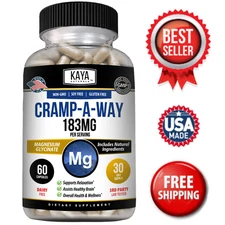 Cramp-A-Way 60ct Magnesium Glycinate Sleep Aid Cramp Joint Bone Support