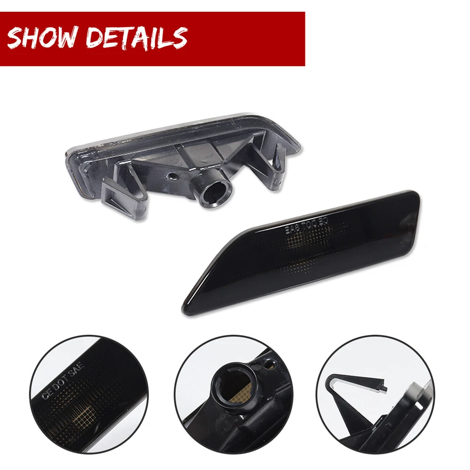 2x Kit de luces marcadoras laterales delanteras de humo para 06-11 Mercedes W219 CLS500 CLS550 CLS63 Foto 3 de 4