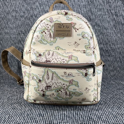 Rare Loungefly Disney Peter Pan All Over Neverland Map Print Mini Backpack
