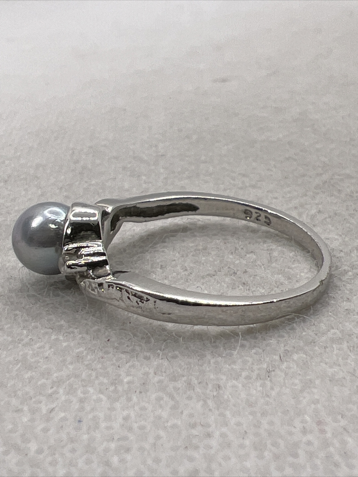Beautiful Solid 925Sterling Silver Gray Pearl & W… - image 2
