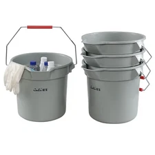 4 PCS Heavy-Duty Utility Bucket Commercial Plastic Cleaning Water Pail W/ Handle