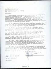 Flip Wilson signed autograph auto 8.5x11  Contract with Clerow Productions