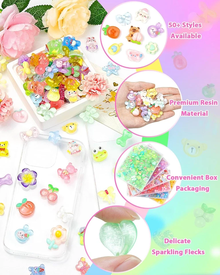 Lindos dijes de limo FIVEIZERO 100 PIEZAS a granel - 0,6-1,2 pulgadas, color mezclado  Foto 3 de 4