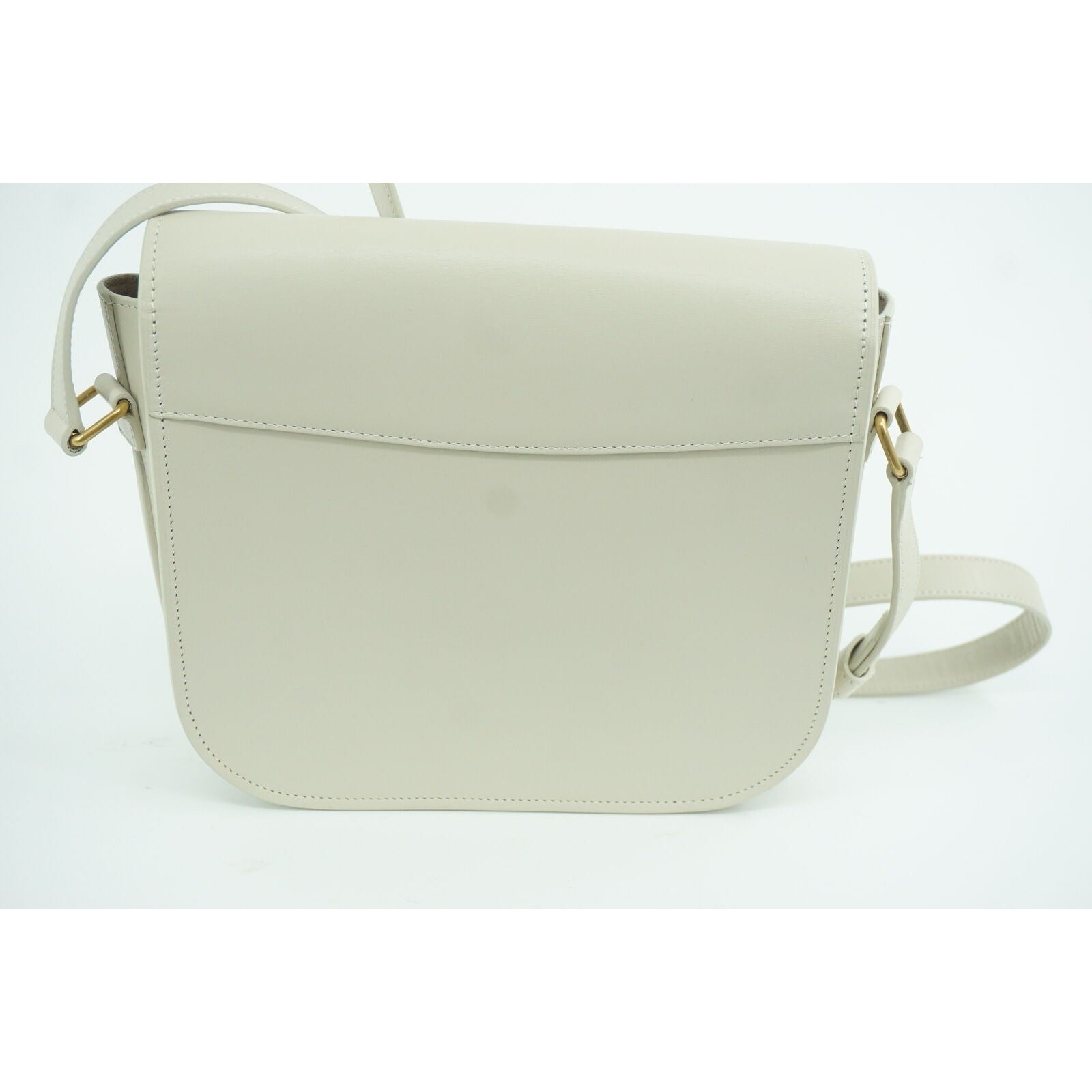 Borsa a tracolla Saint Laurent Off White Betty media in pelle $ 1950 con patta logo