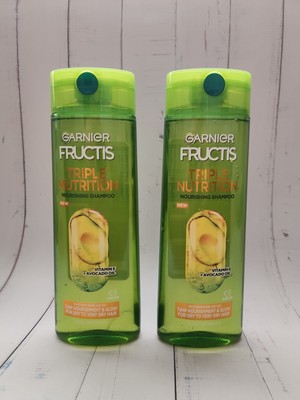 (Pack of 2) Garnier Fructis Triple Nutrition Nourishing Shampoo, Avocado Oil