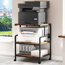 Arbuxzuy Large Printer Stand with Storage Shelf 23.6" x 18.9" Mobile Printer Car