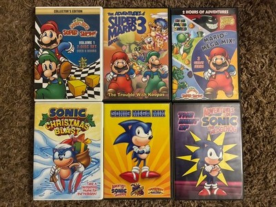 Super Mario Sonic Hedgehog DVD Lot Of 6 SMW Adv Mario 3 SatAM Adv Sonic Mixed