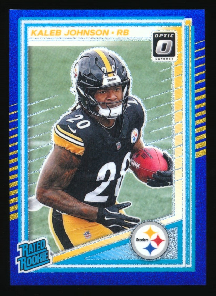 2025 DONRUSS OPTIC TEZ JOHNSON BLUE GLITTER RATED ROOKIE SSP #231 STEELERS
