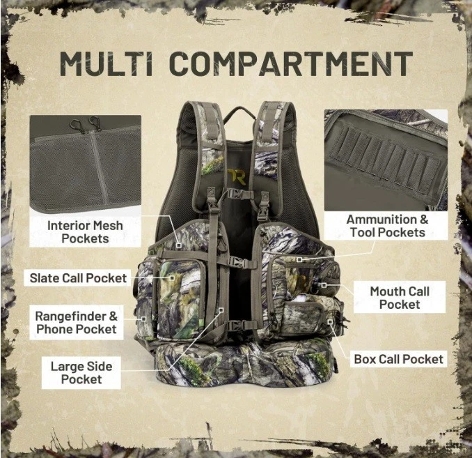 TR Turkey Vest for Hunting with Seat Hunting Vest w/ Kick Stand & Game Pouch NEW - Image 2 of 4