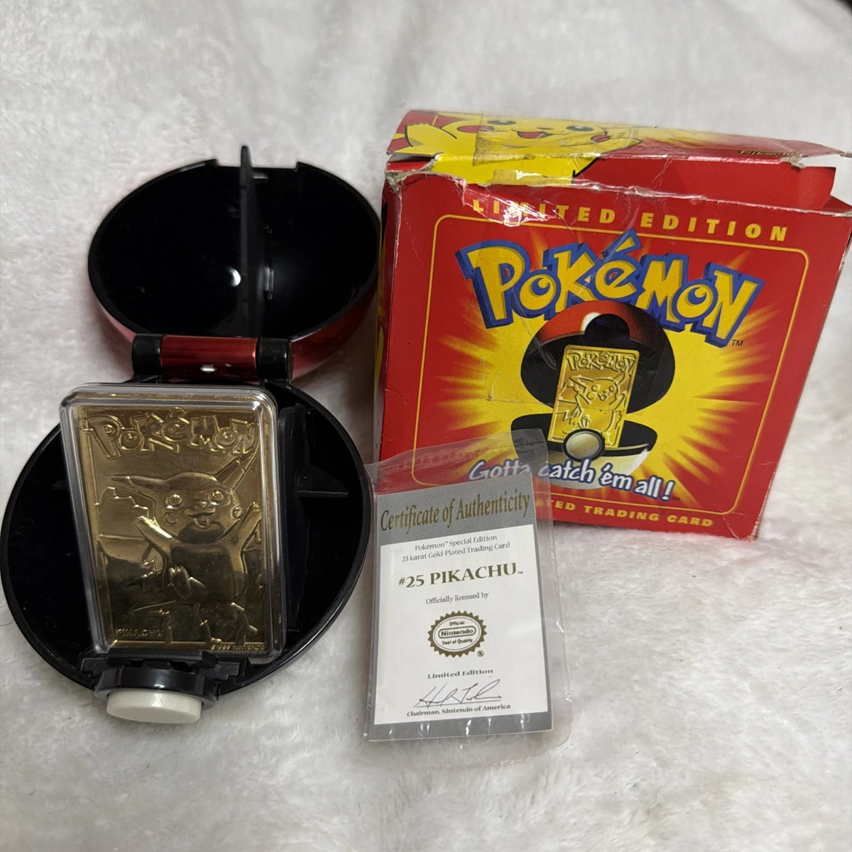 Pokémon PIKACHU 23k Gold Plated Trading Card Vintage 1999 Burger