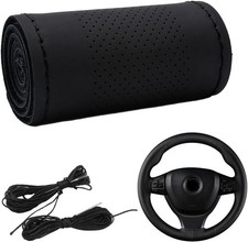 Car Steering Wheel Cover, Anti-Slip Stitch on Wrap Steering Wheel Protector for