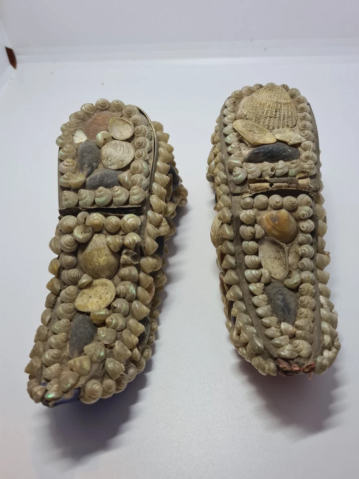 2 Coffret Boîte à Bijoux Forme Sabot Ancien Coquillage Napoléon III. Paysage . - Photo 4/4