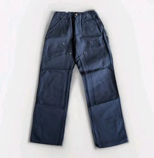 Rare Vintage Carhartt B01 NVY Navy Blue Double Front Pants New Old Stock 29x32