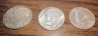 THREE SILVER BU ROOSEVELT  DIMES -   .99 SHIPPING  LOWER THAN MELT