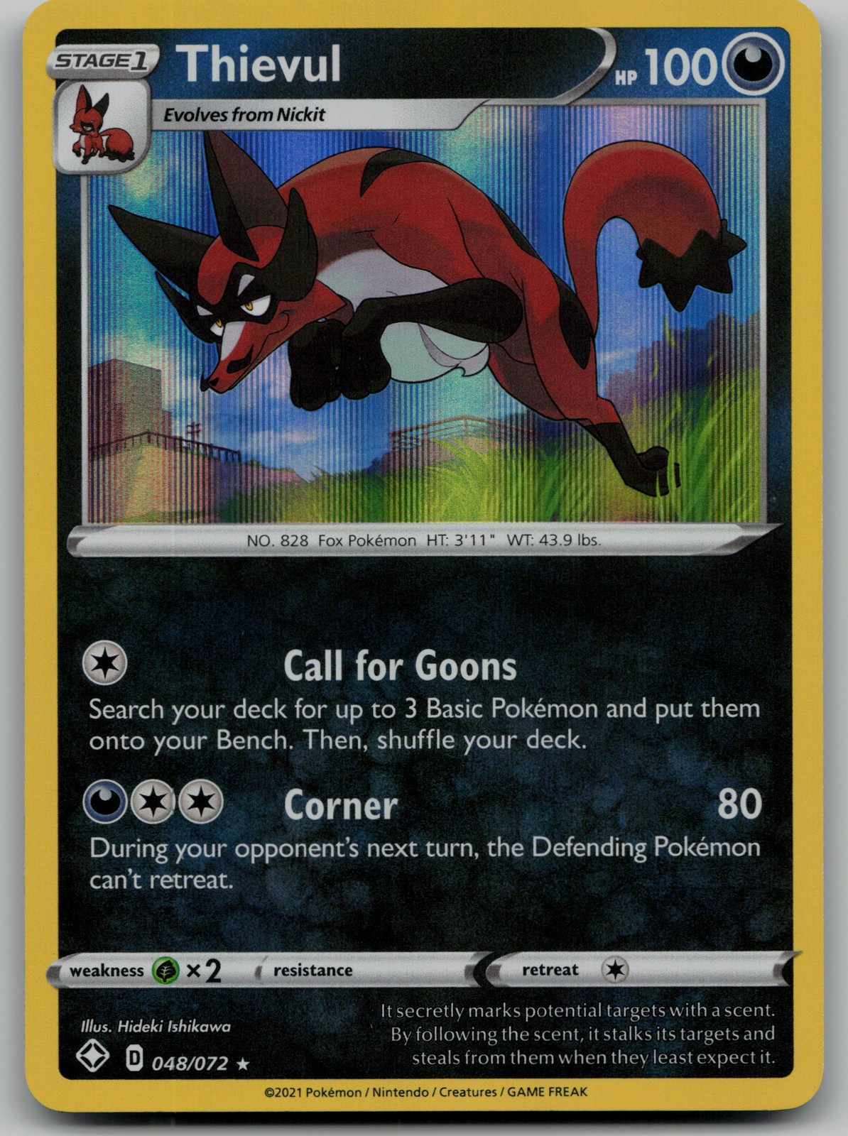 Thievul Holo Rare Shining Fates 048/072 NM