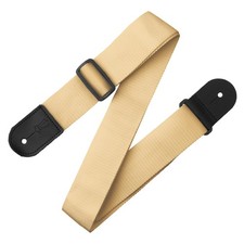 Tan Polypropylene Guitar Strap 2 Inch Width Adjustable Genuine Leather Ends