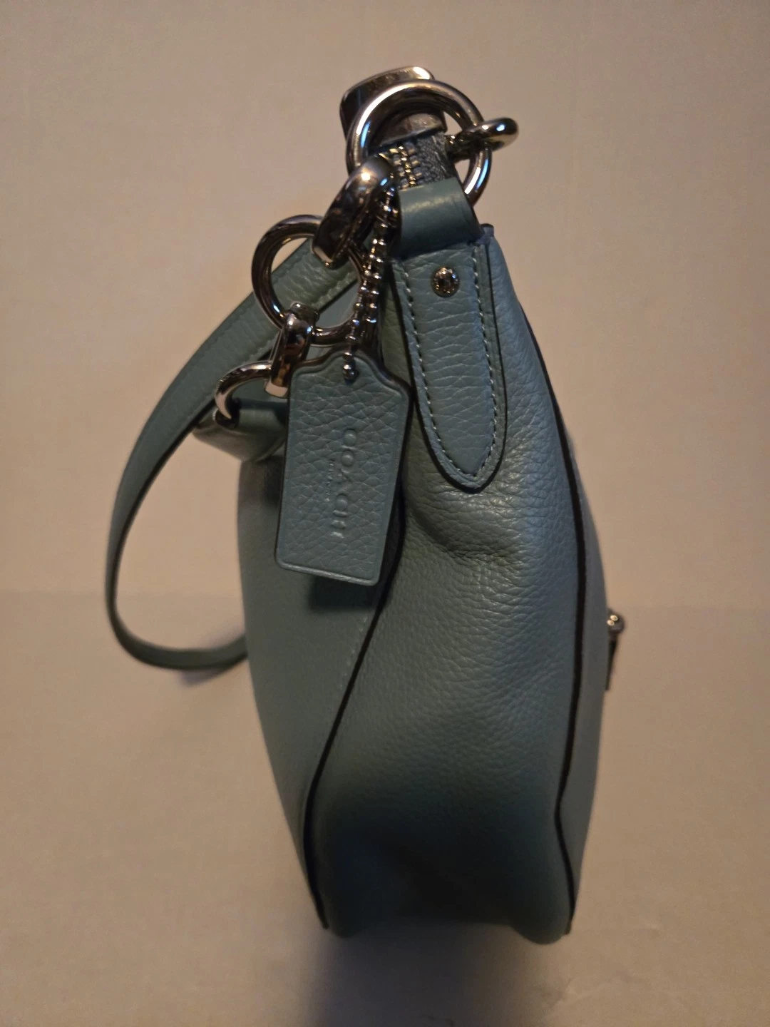 Borsa a tracolla Coach F31399 blu Ellie Hobo in pelle borsa a tracolla Coach in pelle