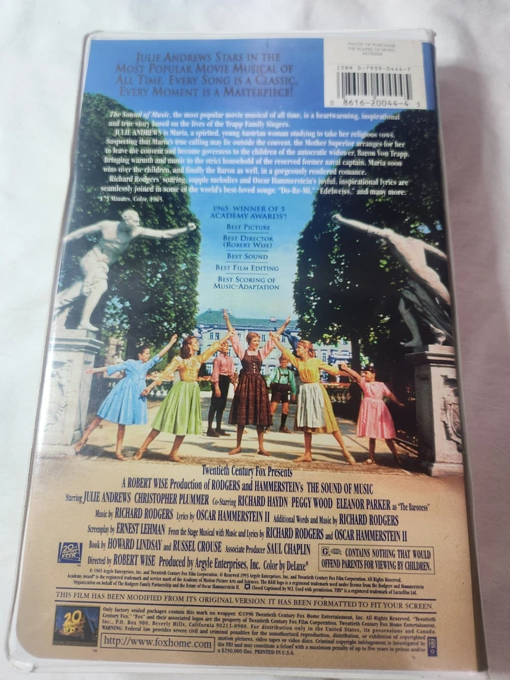 The Sound of Music VHS 2000 Family Feature Clamshell - Image 3 of 3