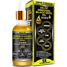 Oregano Black Seed Oil Drops Herbal Supplement Mediterranean Organic