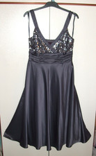 Debut - Grey / Silver Satin-feel - Evening Dress / Ball Gown  Women's UK 8 Party