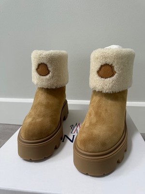 Women s Moncler Aurea Mid Suede & Shearling Boots brand new never been worn