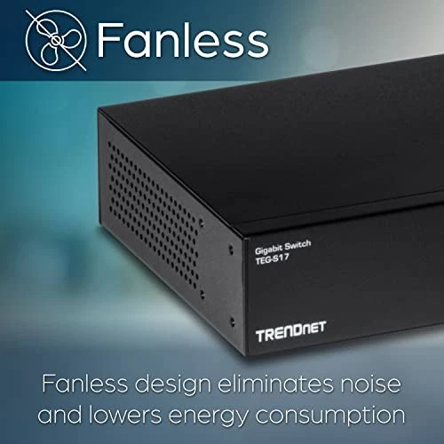 TRENDnet 16 Port Gigabit Switch TEG S17 Rackmount Fanless Network Device - Image 4 of 4