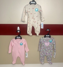 New Carter  s Baby Girls Sleepers Footed PREEMIE Lot of 3 Floral Pink Animals