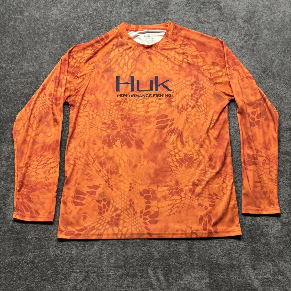 Chemise De Pêche HUK Performance Pour Homme - XXL, Orange, Manches Longues, Anti-UV