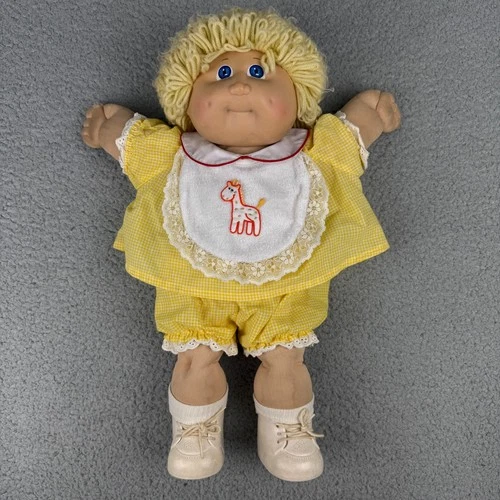 Cabbage Patch Kids Doll Toy Yellow Outfit Giraffe Blonde Blue Eye Vintage 1982