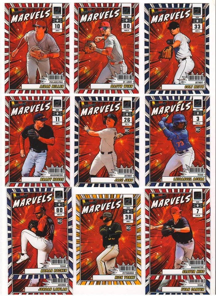 2025 Donruss Baseball Complete MASTER Set (300) Misiorowski Cijntje Bomb Marvels - Image 2 of 4