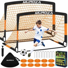 Soccer Goal, Kids Soccer Goals for Backyard Set, 2 Pack of 4x3 ft Portable Po...