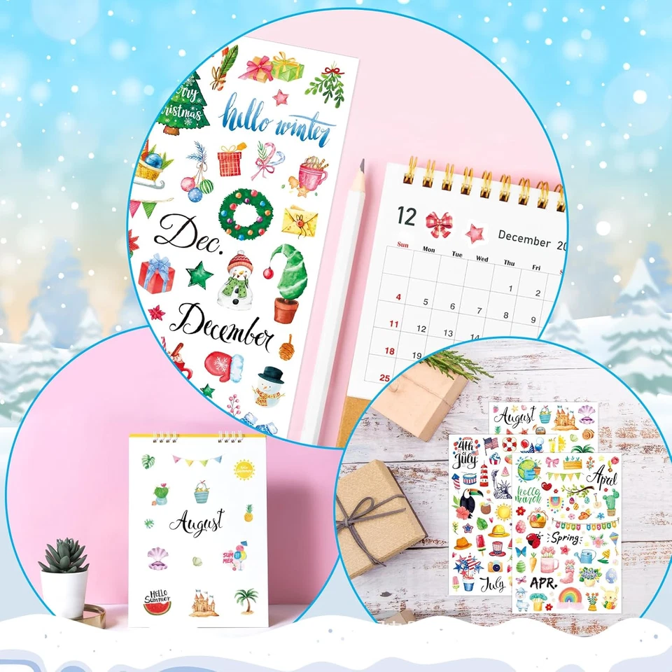 Planner Stickers 1150+ New Monthly Daily Planners Vintage Holiday Seasonal Happy - Image 3 of 4