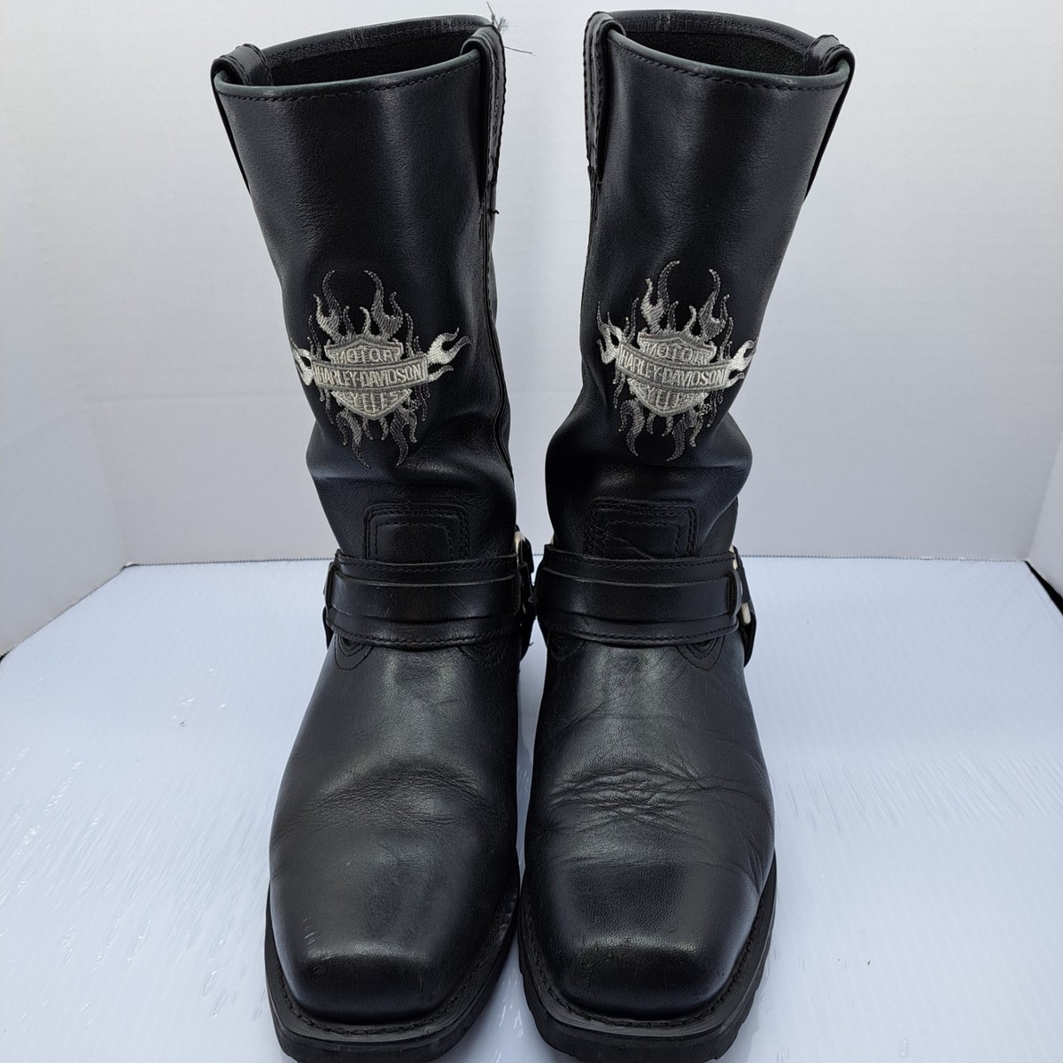 Harley Davidson Mens 8.5D Riding Boots Embroidered Eagle 