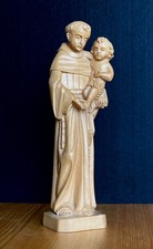 Geschnitzte Heiligenfigur / Holzskulptur / Heiliger Antonius  /  Statue 