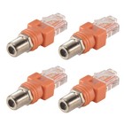 Coaxial to Ethernet Adapter, 4 Pack Coax  F Female to RJ45 Male Converter9401