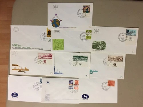 Ten Israel fdc canceled to diff MOBILE POST OFFICE