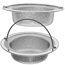 2 Pack - 4.5 Top / 3 Basket - Kitchen Sink Drain Strainer Stainless Steel Lar...