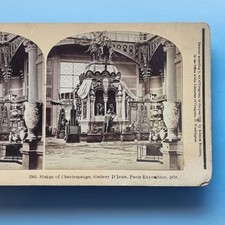 Paris Exhibition Stereoview C1878 Real Photo France Statue Of Charlemagne
