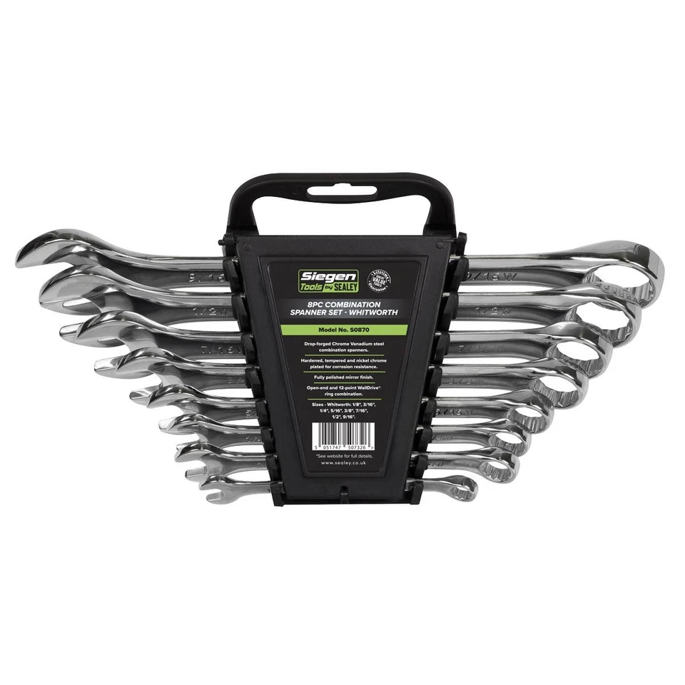 Ensemble De Clés À Molette Sealey 8 Pièces Whitworth S0870 - Photo 4/4