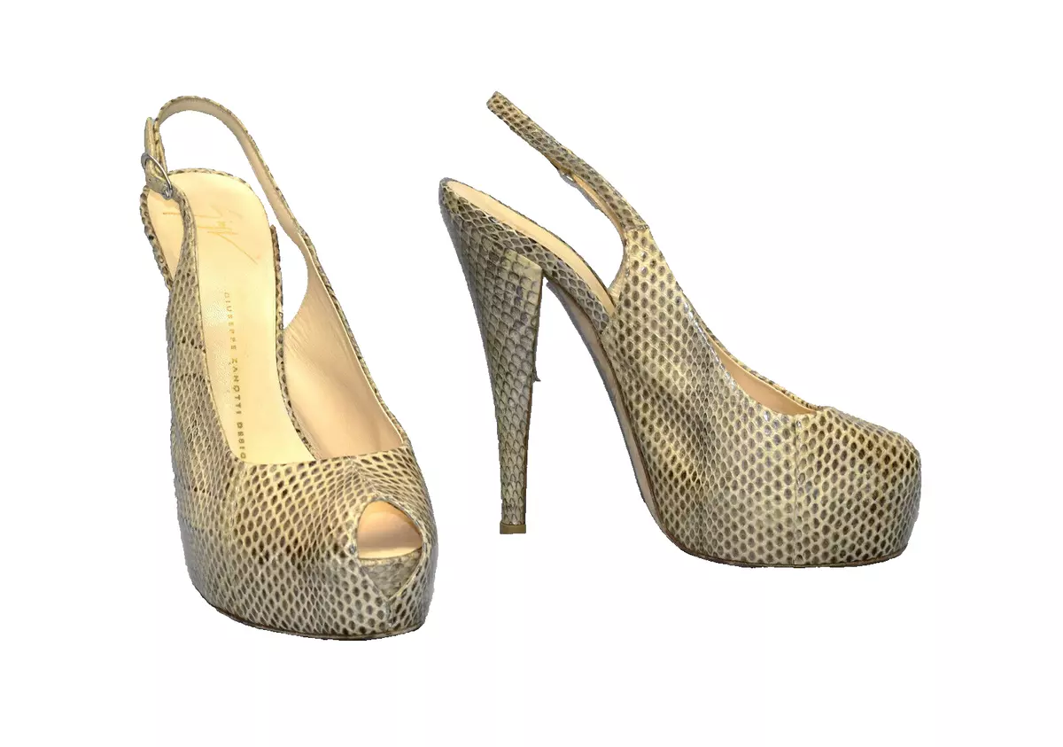 B4 GIUSEPPE ZANOTTI Snake Embossed Covered Platform Slingback