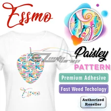 Essmo™ Paisley Pattern Heat Transfer Vinyl HTV T-Shirt 20" Iron Heat Press SP19