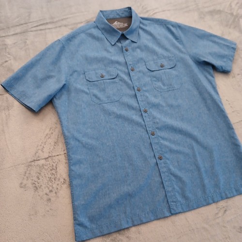 Croft & Barrow Quick Dry Shirt Mens Large Blue Short Sleeve Button Up Breathable - Picture 4 of 9