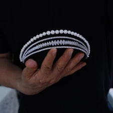 4T Elegant Zircon Wedding Tiaras Crowns Crystal Bridal Hair Accessory