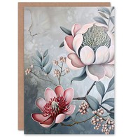 Exotische Zarte Blumen Im Audubon-Stil Geburtstagskarte