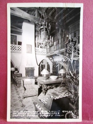 Postcard Ca Death Valley Scotty S Castle The Fireplace Living