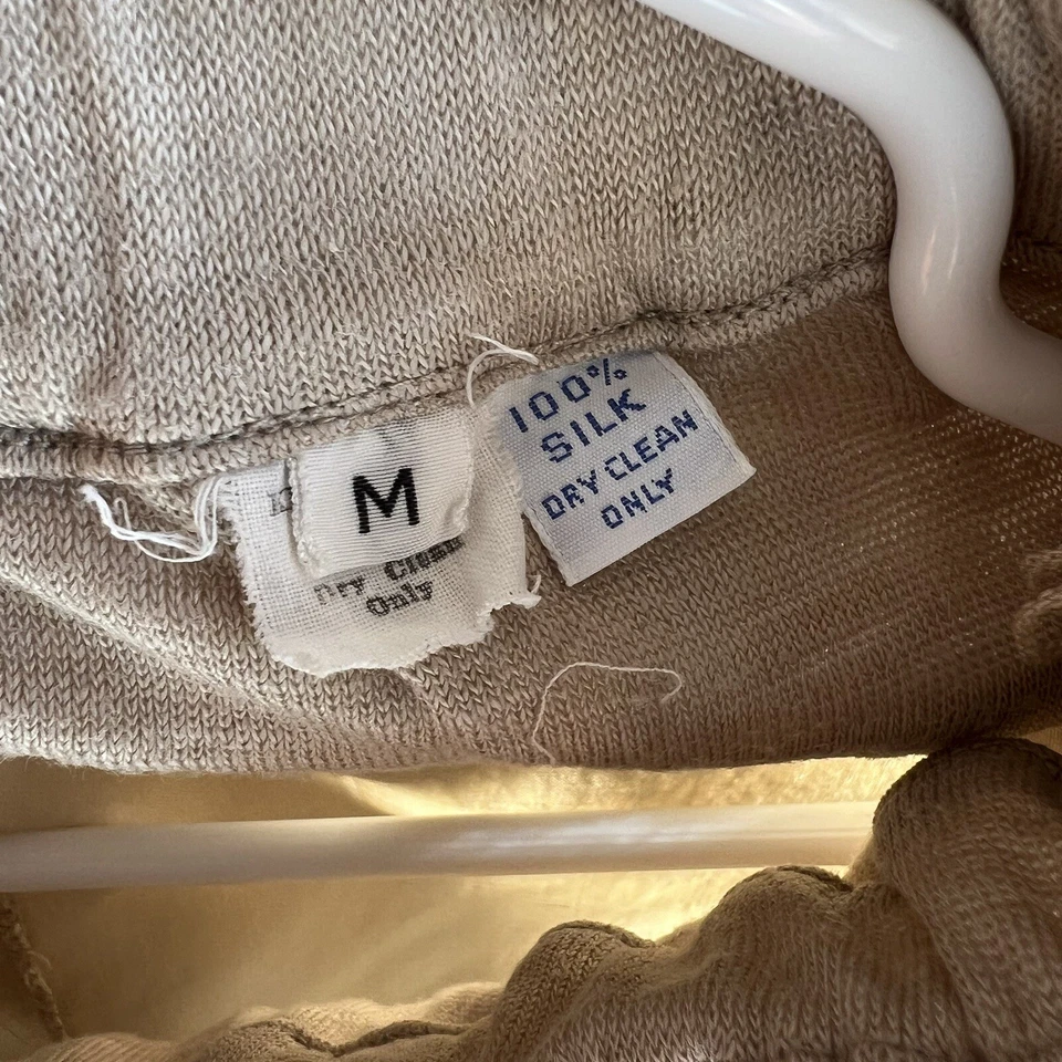 Ronaldus Shmask A-Line Skirt Womens Beige Silk Lagenlook Paper Bag Waist Sz M - Image 4 of 4