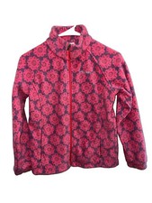 Columbia full zipper sweater size L 14/16 pink purple long sleeve youth girls