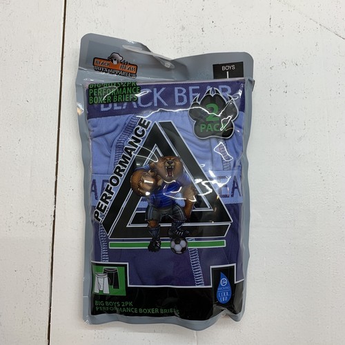 Black Bear Boys Boxer Briefs 2 Pack Size Large Blue