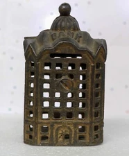 Antique Cast Iron Still Bank • A.C. Williams Dome State Bank • 8-Story Building