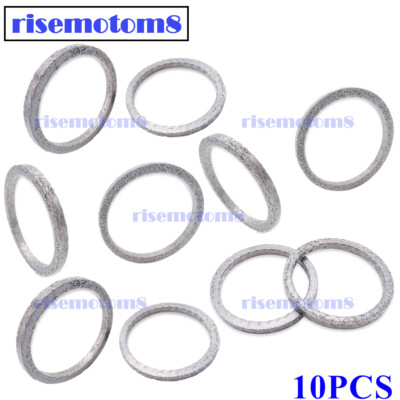 10PCS Exhaust Flat Ring Mesh Crush Gaskets Seals For Harley Touring Dyna Softail